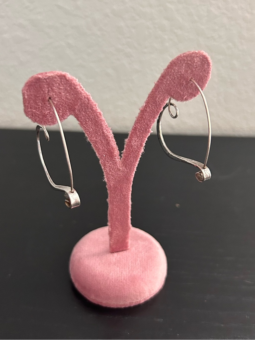 Handcrafted & Hammered Sterling Silver Heart Swirl Shaped Wire Hoop Earrings - Picture 9 of 15